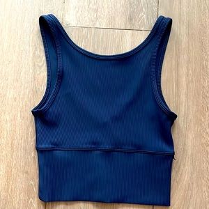 lululemon Power Pivot Tank Ribbed Size 2 in True Navy